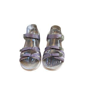 Ryka Size 7M Adjustable Strap Sandals Purple Gray Lightweight Shoes